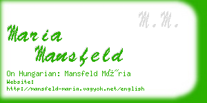 maria mansfeld business card